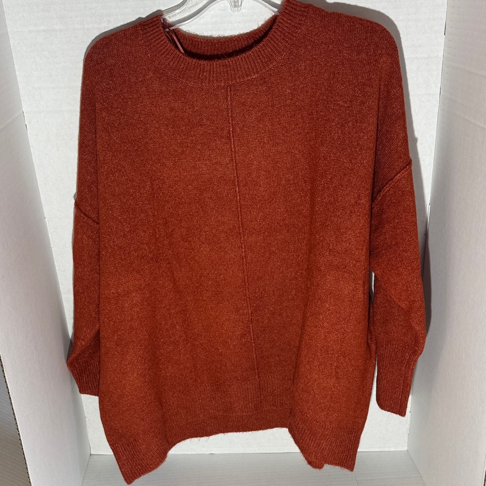 Vince Camuto Burnt Orange Crew Neck Sweater